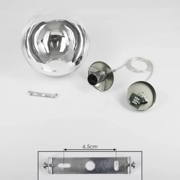 hofstein Suspension Degevos Nickel mat, 1 lumière* Lampes En Verre