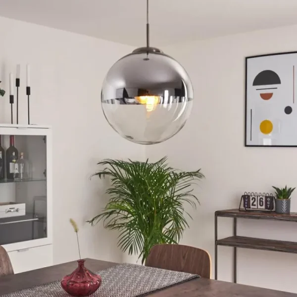 hofstein Suspension Degevos Nickel mat, 1 lumière* Lampes En Verre