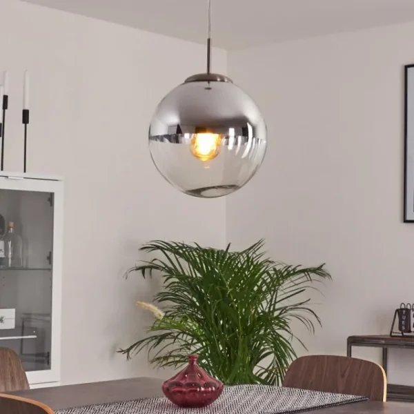hofstein Suspension Degevos Nickel mat, 1 lumière* Lampes En Verre