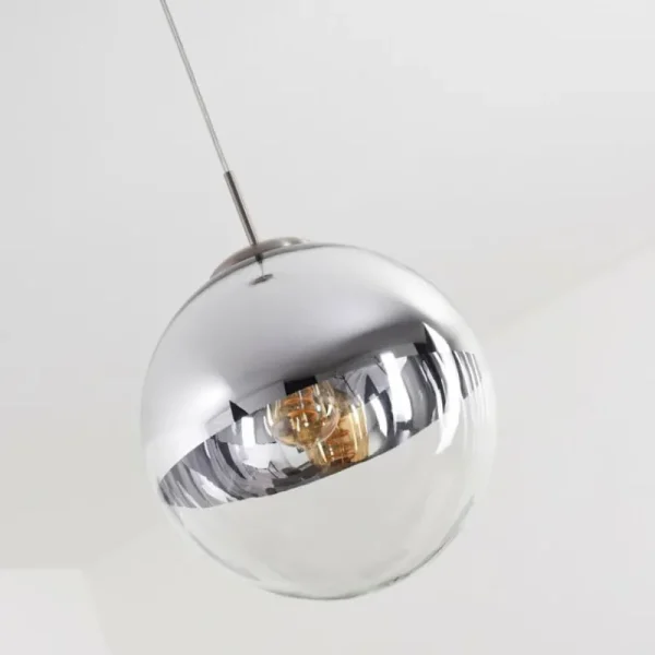 hofstein Suspension Degevos Nickel mat, 1 lumière* Lampes En Verre