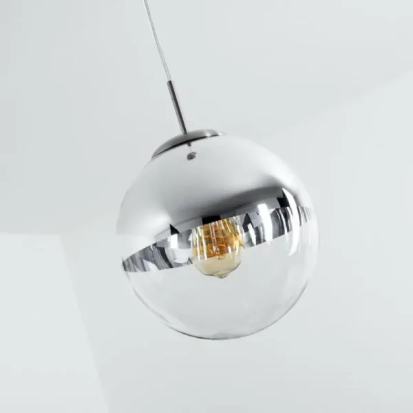 hofstein Suspension Degevos Nickel mat, 1 lumière* Lampes En Verre