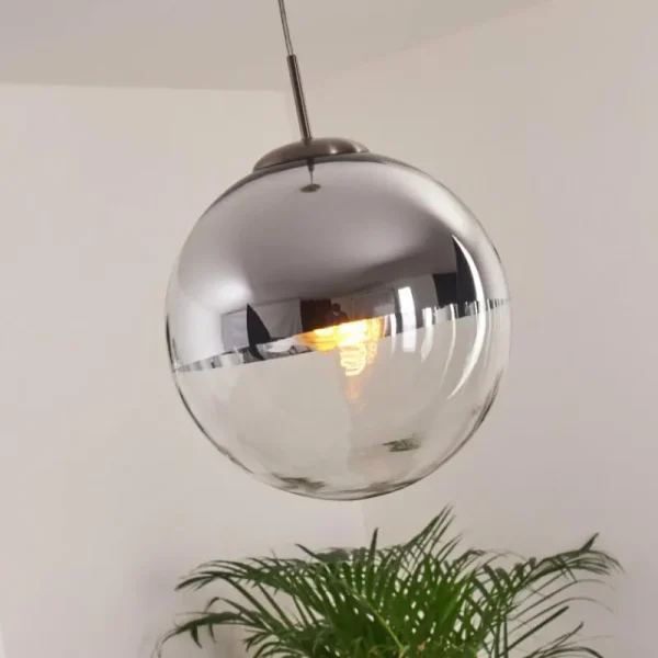 hofstein Suspension Degevos Nickel mat, 1 lumière* Lampes En Verre