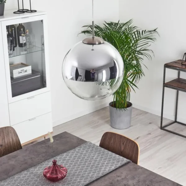 hofstein Suspension Degevos Nickel mat, 1 lumière* Lampes En Verre