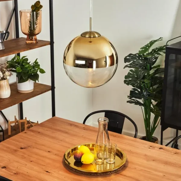 hofstein Suspension Degevos Or, 1 lumière* Lampes En Verre