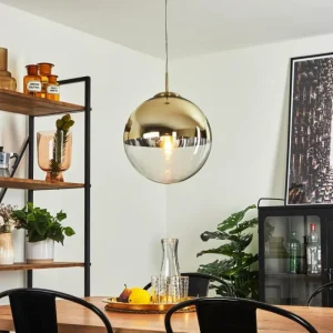 hofstein Suspension Degevos Or, 1 lumière* Lampes En Verre