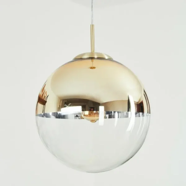 hofstein Suspension Degevos Or, 1 lumière* Lampes En Verre