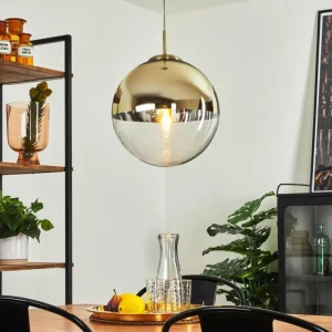 hofstein Suspension Degevos Or, 1 lumière* Lampes En Verre