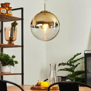hofstein Suspension Degevos Or, 1 lumière* Lampes En Verre