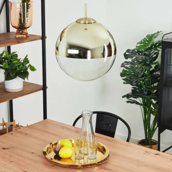 hofstein Suspension Degevos Or, 1 lumière* Lampes En Verre