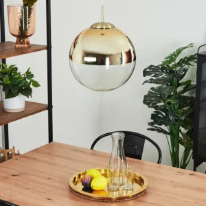 hofstein Suspension Degevos Or, 1 lumière* Lampes En Verre