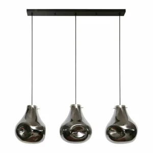 hofstein Suspension Dent Anthracite, 3 lumières* Lampes En Verre