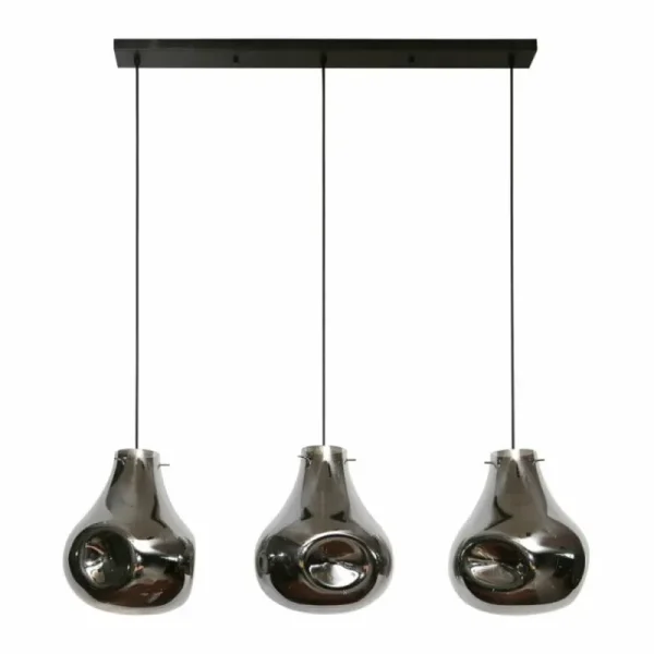 hofstein Suspension Dent Anthracite, 3 lumières* Lampes En Verre