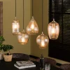 hofstein Suspension Diamond Anthracite, 5 lumières* Lampes En Verre