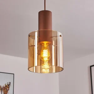 hofstein Suspension Dodoma Cuivre, 1 lumière* Lampes En Verre