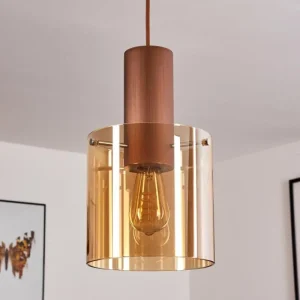 hofstein Suspension Dodoma Cuivre, 1 lumière* Lampes En Verre