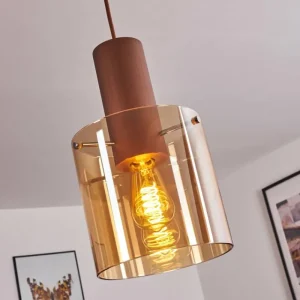 hofstein Suspension Dodoma Cuivre, 1 lumière* Lampes En Verre