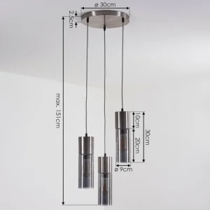 hofstein Suspension Dulcita Nickel mat, 3 lumières* Lampes Modernes