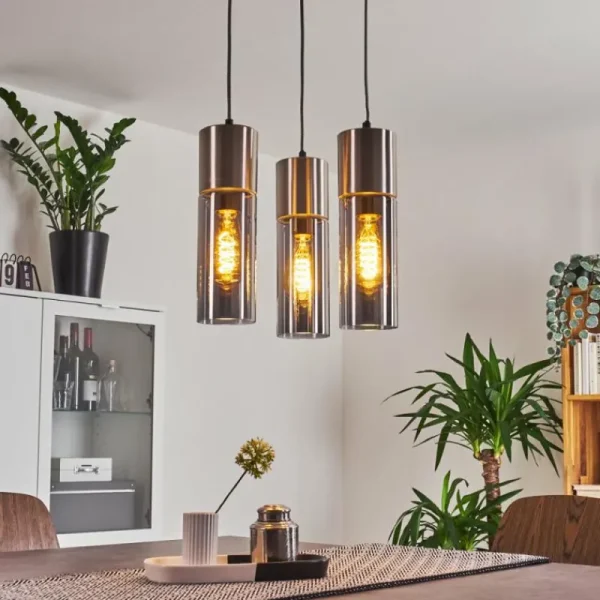 hofstein Suspension Dulcita Nickel mat, 3 lumières* Lampes Modernes