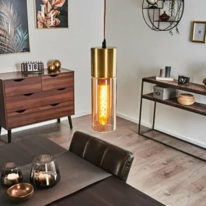 hofstein Suspension Dulcita Or, 1 lumière* Lampes En Verre