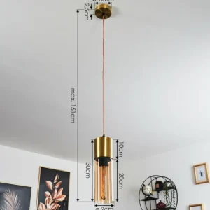 hofstein Suspension Dulcita Or, 1 lumière* Lampes En Verre