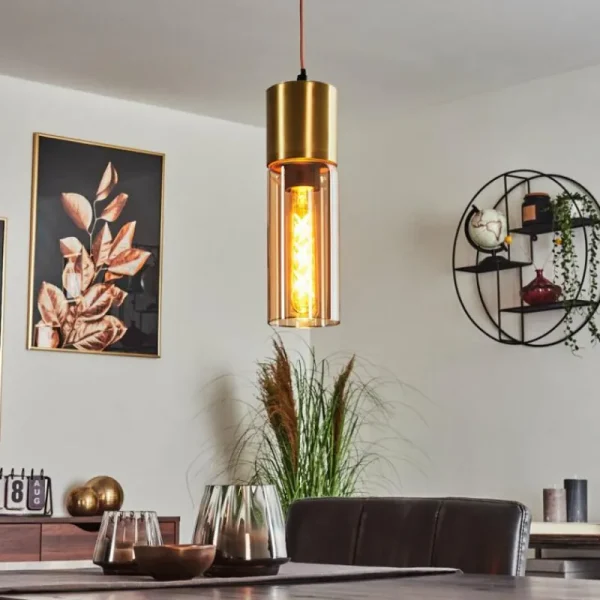 hofstein Suspension Dulcita Or, 1 lumière* Lampes En Verre