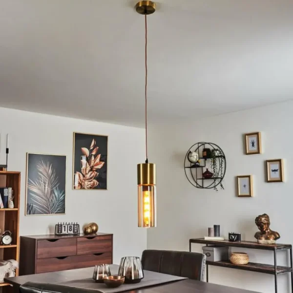hofstein Suspension Dulcita Or, 1 lumière* Lampes En Verre