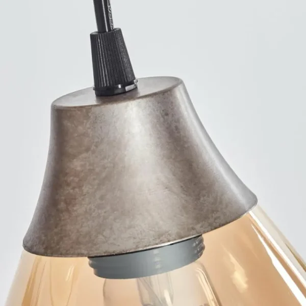 hofstein Suspension Echallens Argenté, 5 lumières* Lampes En Verre