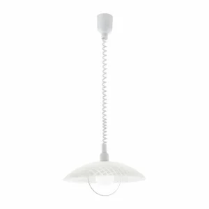 Luminaires Eglo Suspension Eglo ALVEZ Blanc, 1 lumière* Lampes En Verre