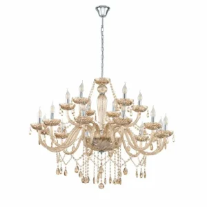 Luminaires Eglo Suspension Eglo BASILANO Chrome, 18 lumières* Lampes En Verre