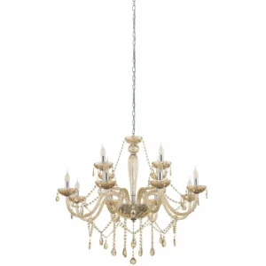 Luminaires Eglo Suspension Eglo BASILANO Chrome, 12 lumières* Lampes En Verre