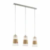 Luminaires Eglo Suspension Eglo BURNHAM Nickel mat, 3 lumières* Lampes En Verre