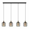 Luminaires Eglo Suspension Eglo CHISLE Bruni, Noir, 4 lumières* Lampes En Verre