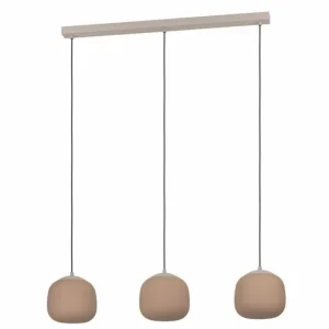 Luminaires Eglo Suspension Eglo COMINIO Taupe, 3 lumières* Lampes En Verre