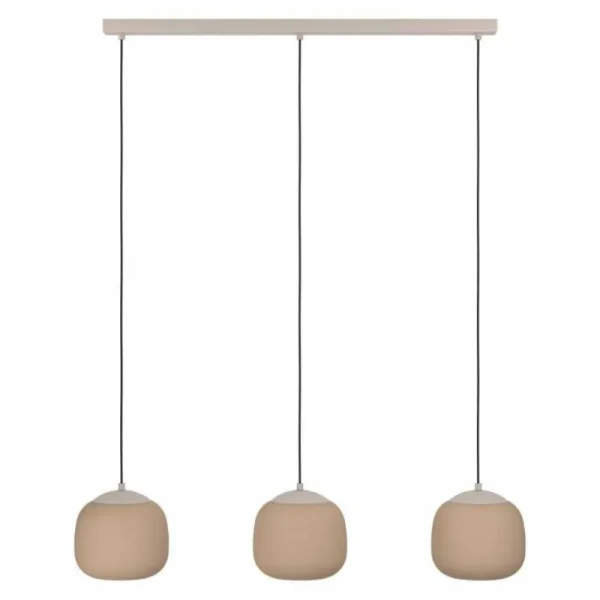 Luminaires Eglo Suspension Eglo COMINIO Taupe, 3 lumières* Lampes En Verre