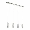 Luminaires Eglo Suspension Eglo FARSALA LED Nickel mat, 4 lumières* Lampes En Verre