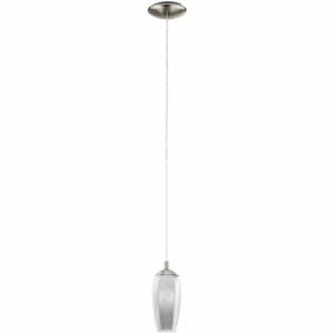 Luminaires Eglo Suspension Eglo FARSALA LED Nickel mat, 1 lumière* Lampes En Verre