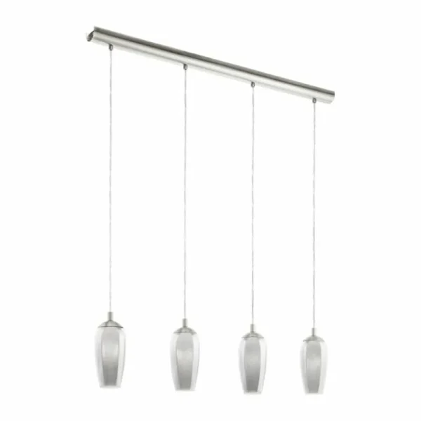 Luminaires Eglo Suspension Eglo FARSALA LED Nickel mat, 4 lumières* Lampes En Verre