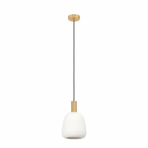 Luminaires Eglo Suspension Eglo MANZANARES Or, Laiton, 1 lumière* Lampes En Verre