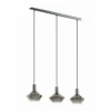 Luminaires Eglo Suspension Eglo PONZANO Nickel mat, 3 lumières* Lampes En Verre