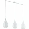 Luminaires Eglo Suspension Eglo RAZONI Blanc, 3 lumières* Lampes En Verre