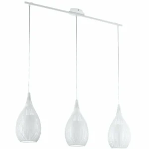 Luminaires Eglo Suspension Eglo RAZONI Blanc, 3 lumières* Lampes En Verre