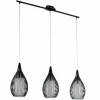 Luminaires Eglo Suspension Eglo RAZONI Noir, 3 lumières* Lampes En Verre