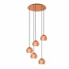 Luminaires Eglo Suspension EGLO ROCAMAR Cuivre, 5 lumières* Lampes En Verre