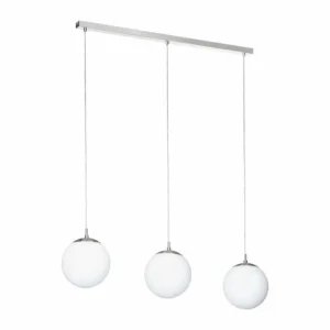 Luminaires Eglo Suspension Eglo RONDO Nickel mat, 3 lumières* Lampes En Verre