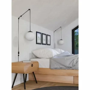 Luminaires Eglo Suspension Eglo RONDO Noir, 1 lumière* Lampes En Verre