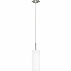 Luminaires Eglo Suspension Eglo TROY 3 Nickel mat* Lampes En Verre