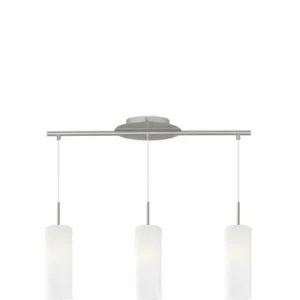 Luminaires Eglo Suspension Eglo TROY 3 Nickel mat* Lampes En Verre
