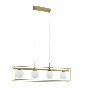 Luminaires Eglo Suspension Eglo VALLASPRA Champagne, 4 lumières* Lampes En Verre