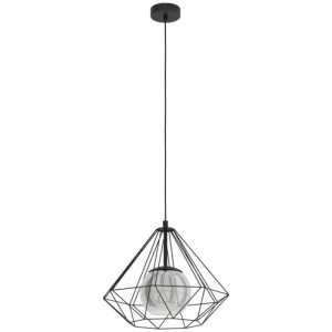 Luminaires Eglo Suspension Eglo VERNHAM Noir, 1 lumière* Lampes En Verre