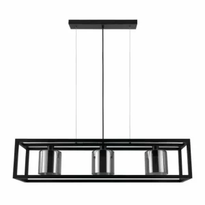 Luminaires Eglo Suspension Eglo-Leuchten BRISLING Noir, 3 lumières* Lampes En Verre